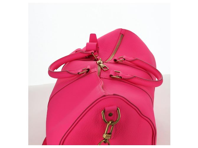 Borsa LOUIS VUITTON Keepall Bandouliere in pelle Taurillon M56925 LV Auth 178545SM Rosa - vista 6