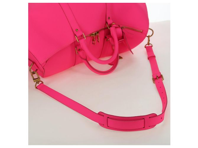 Borsa LOUIS VUITTON Keepall Bandouliere in pelle Taurillon M56925 LV Auth 178545SM Rosa - vista 9