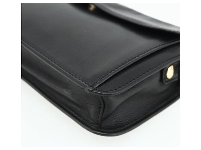 Céline CELINE Clutch Bag Leder Schwarz Gold Auth 180072 Golden - Ansicht 10