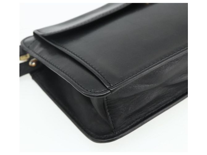 Céline CELINE Clutch Bag Leder Schwarz Gold Auth 180072 Golden - Ansicht 11