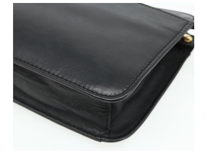 Céline CELINE Clutch Bag Leder Schwarz Gold Auth 180072 Golden - Ansicht 12