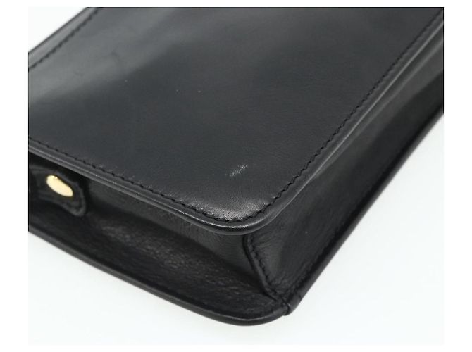 Céline CELINE Clutch Bag Leder Schwarz Gold Auth 180072 Golden - Ansicht 13
