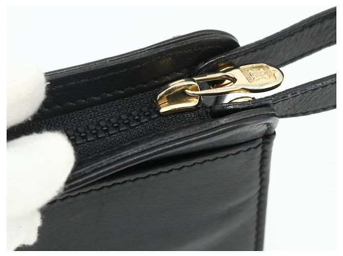 Céline CELINE Clutch Bag Leder Schwarz Gold Auth 180072 Golden - Ansicht 14