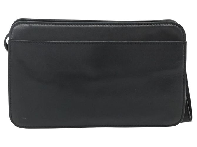 Céline CELINE Clutch Bag Leder Schwarz Gold Auth 180072 Golden - Ansicht 3