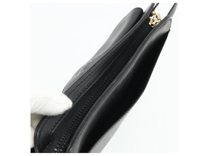 Céline CELINE Clutch Bag Leder Schwarz Gold Auth 180072 Golden - Ansicht 6