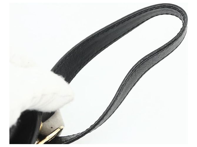 Céline CELINE Clutch Bag Leder Schwarz Gold Auth 180072 Golden - Ansicht 8