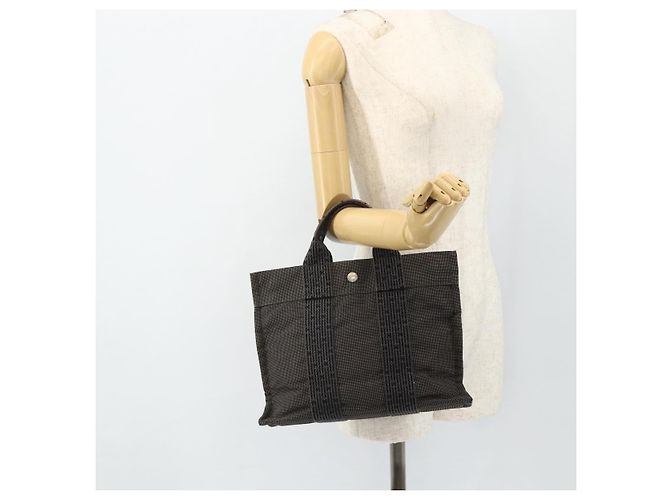 Hermès HERMES Her Line Tote PM Tragetasche Canvas Grau Silber Auth 179728A Braun - Ansicht 20