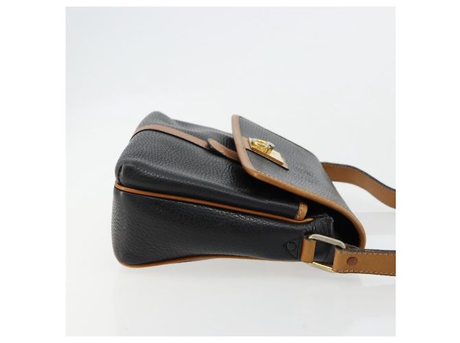 Céline CELINE Schultertasche aus Leder Schwarz Gold Auth 179287 Golden - Ansicht 4
