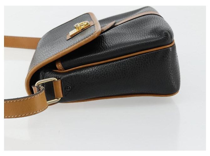 Céline CELINE Schultertasche aus Leder Schwarz Gold Auth 179287 Golden - Ansicht 5