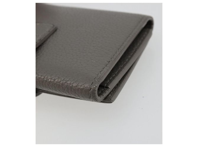 SAINT LAURENT Key Case Leather Gray Silver Auth bs35102 Brown Silvery - view 10