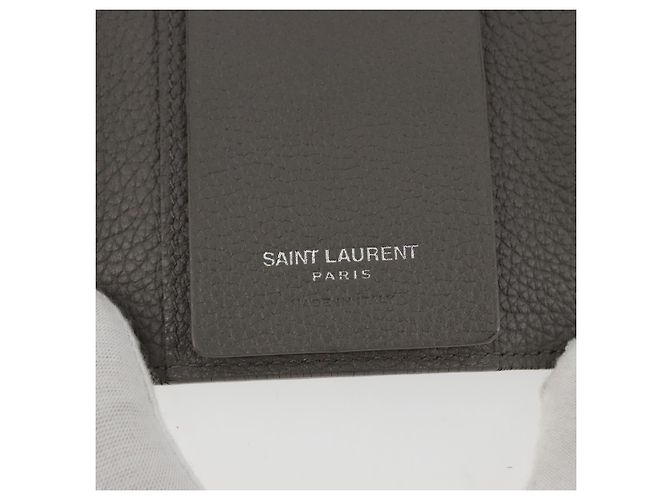 SAINT LAURENT Key Case Leather Gray Silver Auth bs35102 Brown Silvery - view 18