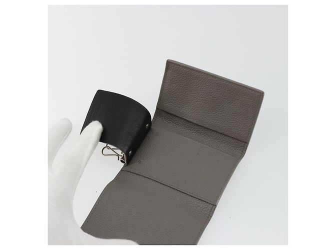 SAINT LAURENT Key Case Leather Gray Silver Auth bs35102 Brown Silvery - view 19