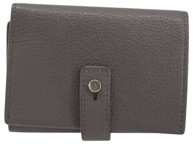 SAINT LAURENT Key Case Leather Gray Silver Auth bs35102 Brown Silvery - view 2