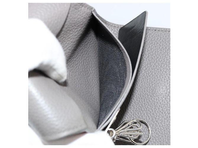 SAINT LAURENT Key Case Leather Gray Silver Auth bs35102 Brown Silvery - view 21