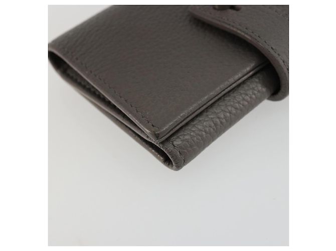 SAINT LAURENT Key Case Leather Gray Silver Auth bs35102 Brown Silvery - view 9