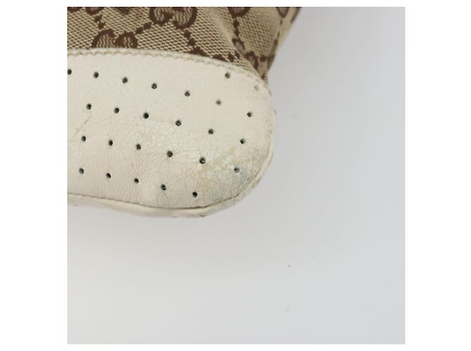 Borsa a Spalla GUCCI GG Canvas Beige Argento 145857 Auth BA12521 - vista 10