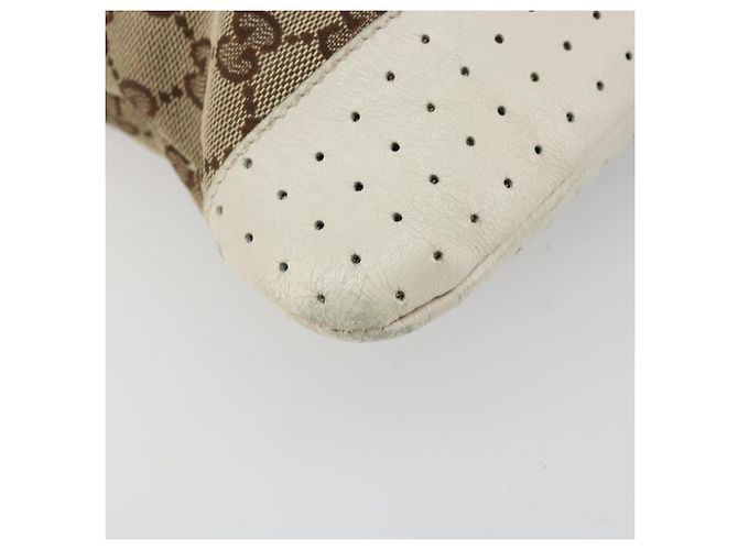 Borsa a Spalla GUCCI GG Canvas Beige Argento 145857 Auth BA12521 - vista 11