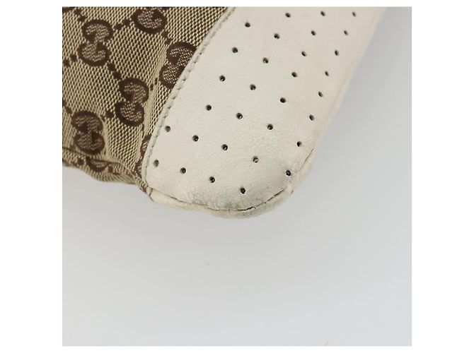 Borsa a Spalla GUCCI GG Canvas Beige Argento 145857 Auth BA12521 - vista 13