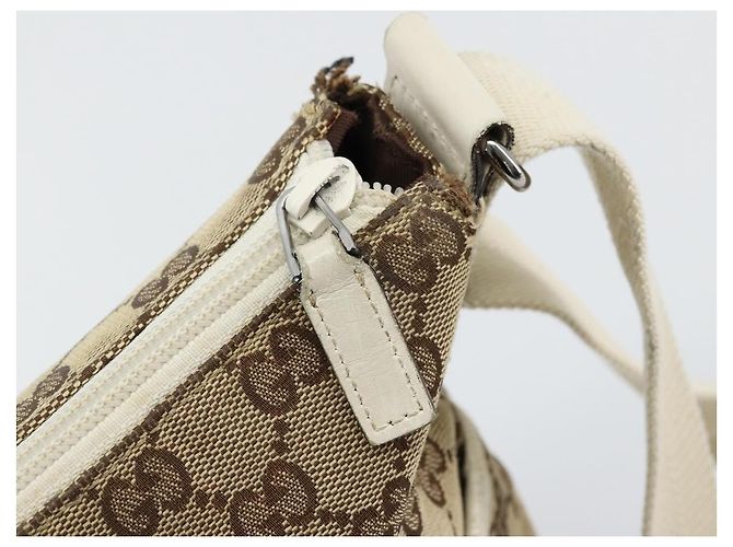 Borsa a Spalla GUCCI GG Canvas Beige Argento 145857 Auth BA12521 - vista 14