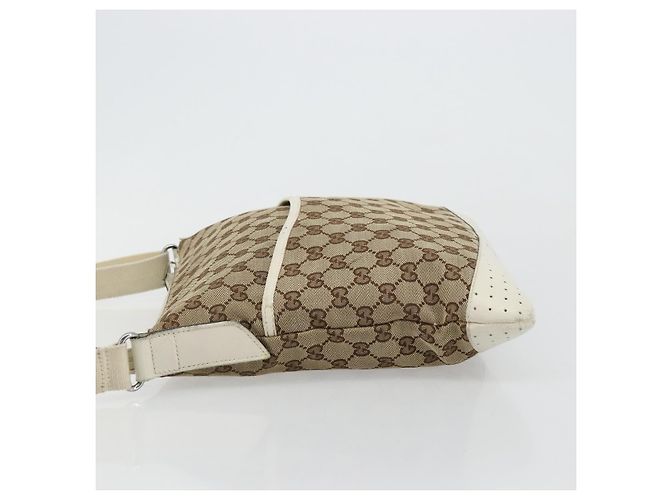 Borsa a Spalla GUCCI GG Canvas Beige Argento 145857 Auth BA12521 - vista 5
