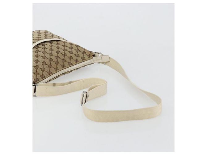 Borsa a Spalla GUCCI GG Canvas Beige Argento 145857 Auth BA12521 - vista 7