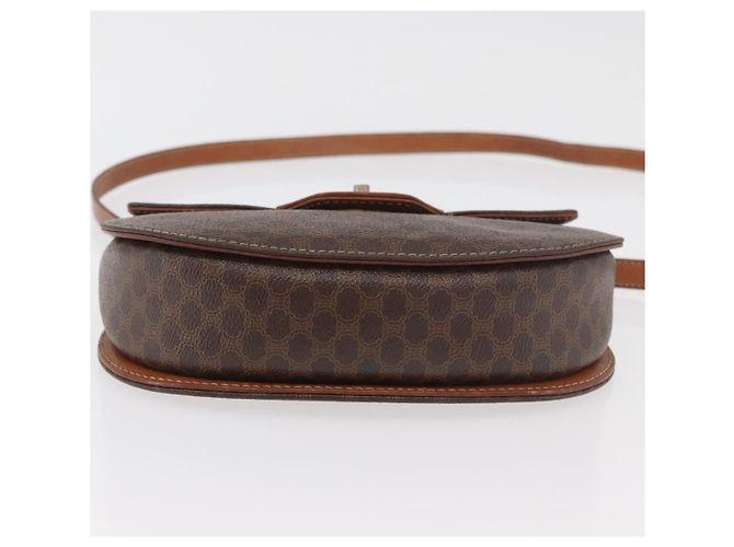 Céline Borsa a Mano CELINE Macadam Canvas PVC Pelle 2way Marrone Oro Auth BA12509 D'oro - vista 11
