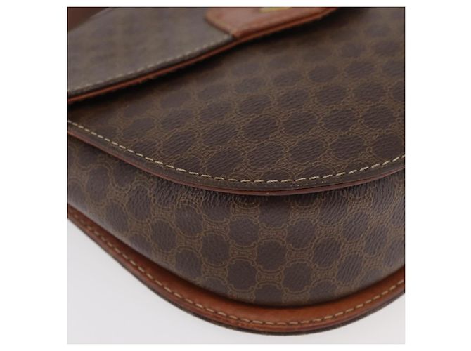 Céline Borsa a Mano CELINE Macadam Canvas PVC Pelle 2way Marrone Oro Auth BA12509 D'oro - vista 12