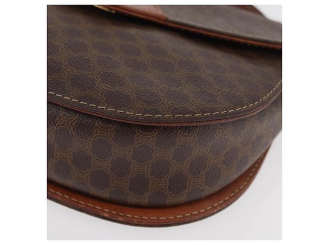 Céline Borsa a Mano CELINE Macadam Canvas PVC Pelle 2way Marrone Oro Auth BA12509 D'oro - vista 13