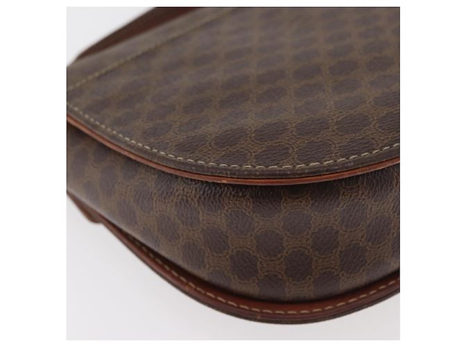 Céline Borsa a Mano CELINE Macadam Canvas PVC Pelle 2way Marrone Oro Auth BA12509 D'oro - vista 14