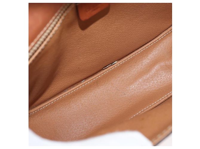 Céline Borsa a Mano CELINE Macadam Canvas PVC Pelle 2way Marrone Oro Auth BA12509 D'oro - vista 19