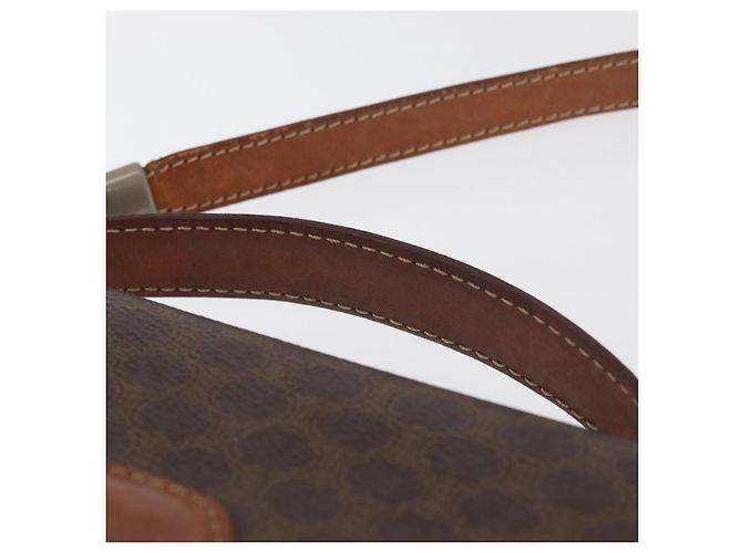 Céline Borsa a Mano CELINE Macadam Canvas PVC Pelle 2way Marrone Oro Auth BA12509 D'oro - vista 8