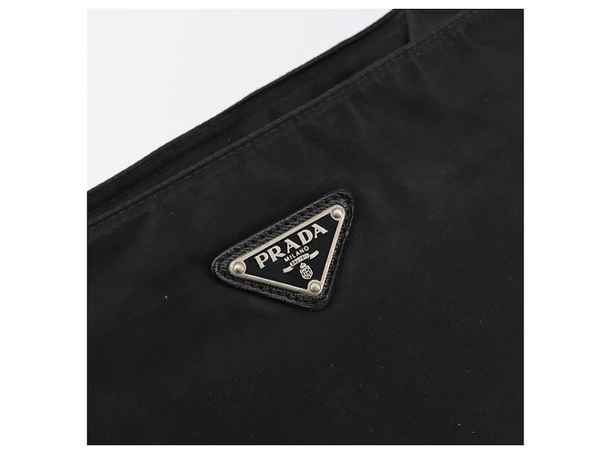 Borsa a Spalla PRADA Nylon Nero Argento Auth ka4274 - vista 14