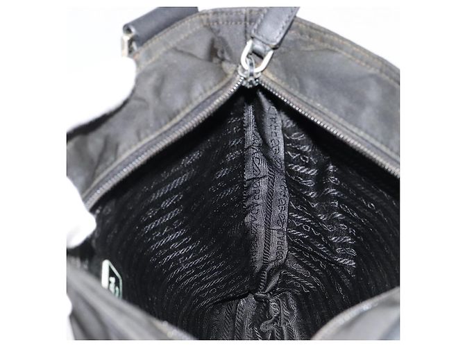 Borsa a Spalla PRADA Nylon Nero Argento Auth ka4274 - vista 18