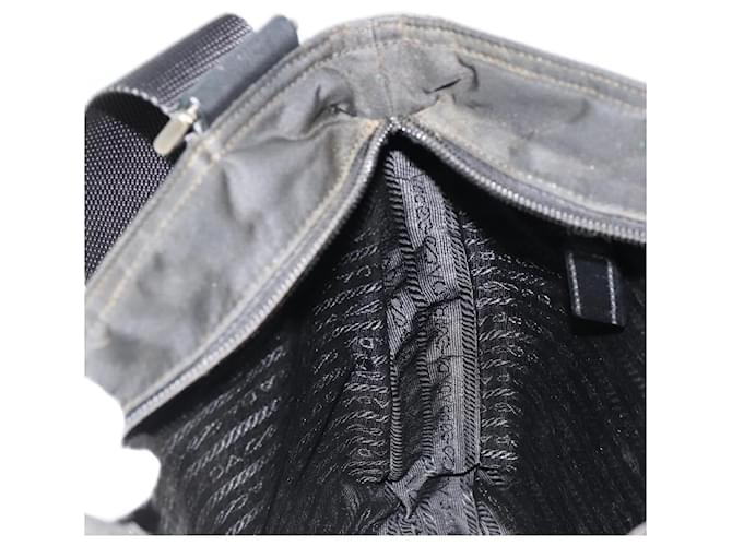 Borsa a Spalla PRADA Nylon Nero Argento Auth ka4274 - vista 19