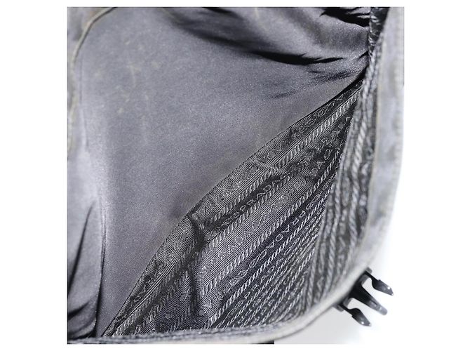Borsa a Spalla PRADA Nylon Nero Argento Auth ka4274 - vista 22