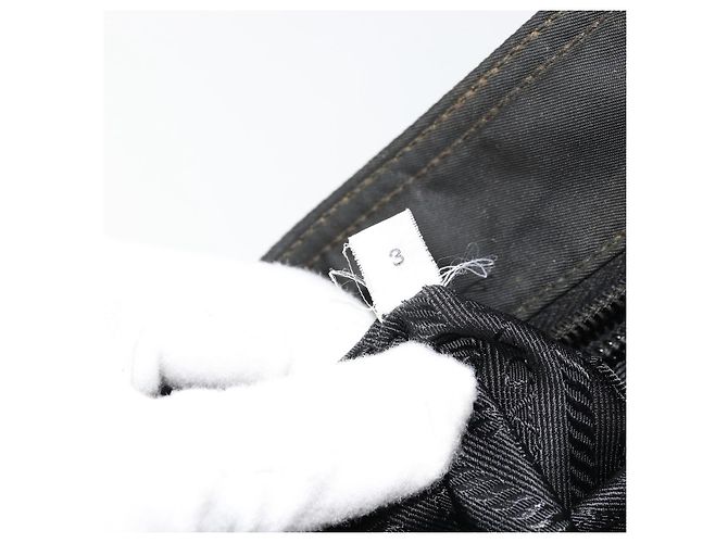 Borsa a Spalla PRADA Nylon Nero Argento Auth ka4274 - vista 23