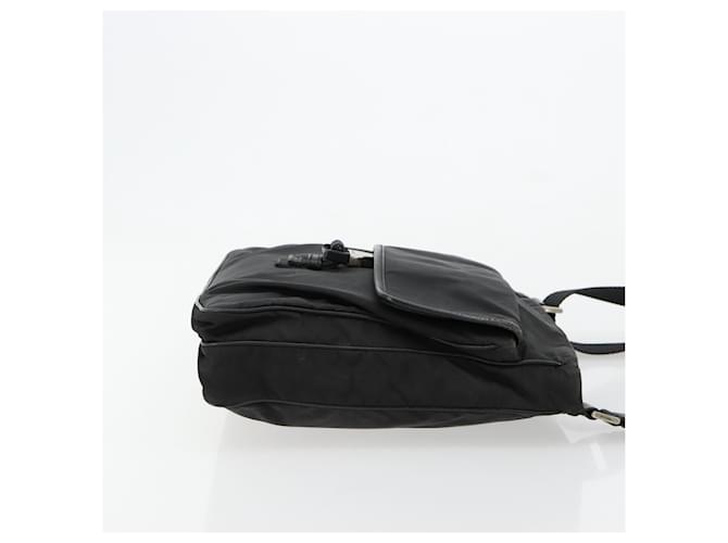 Borsa a Spalla PRADA Nylon Nero Argento Auth ka4274 - vista 4