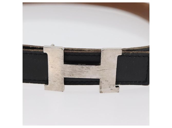 Hermès Cintura HERMES Constance Mini in pelle 39.4" Nera Autentica 176406 Nero - vista 5