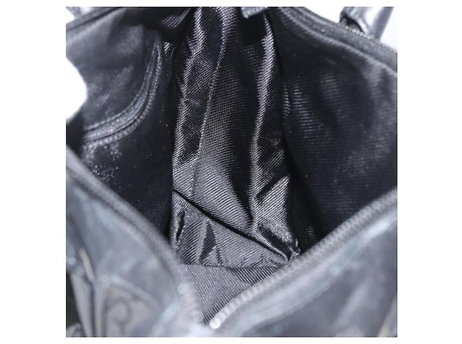 Borsa GUCCI GG Canvas Nera Oro 000 0855 Auth 180179 Nero D'oro - vista 17