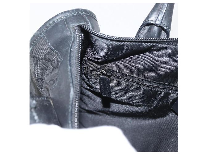 Borsa GUCCI GG Canvas Nera Oro 000 0855 Auth 180179 Nero D'oro - vista 19