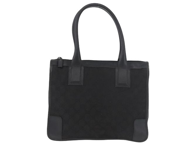 Borsa GUCCI GG Canvas Nera Oro 000 0855 Auth 180179 Nero D'oro - vista 2