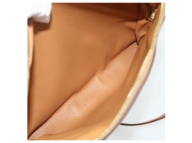 Céline Borsa a tracolla CELINE Macadam Canvas PVC Pelle Marrone Oro Auth ka4342 D'oro - vista 21