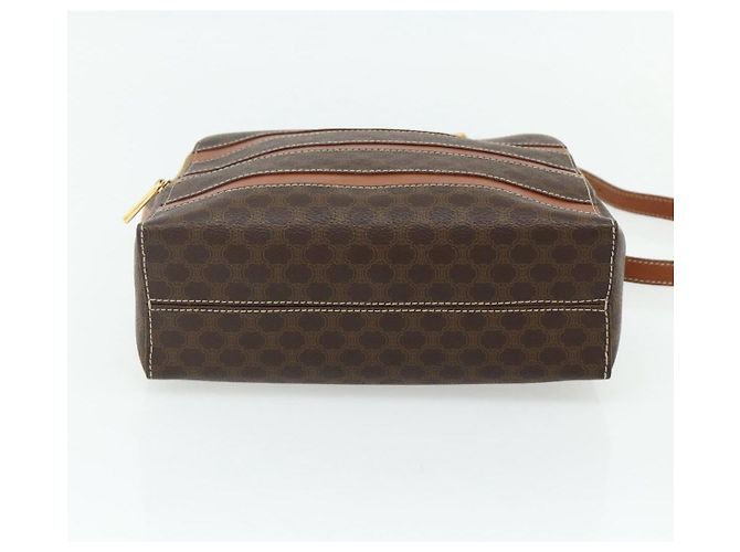 Céline Borsa a tracolla CELINE Macadam Canvas PVC Pelle Marrone Oro Auth ka4342 D'oro - vista 9
