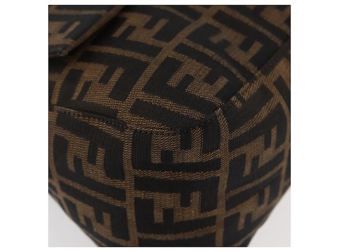 FENDI Zucca Canvas Mamma Baguette Borsa a Spalla Nero Marrone Auth 179388SAV - vista 10