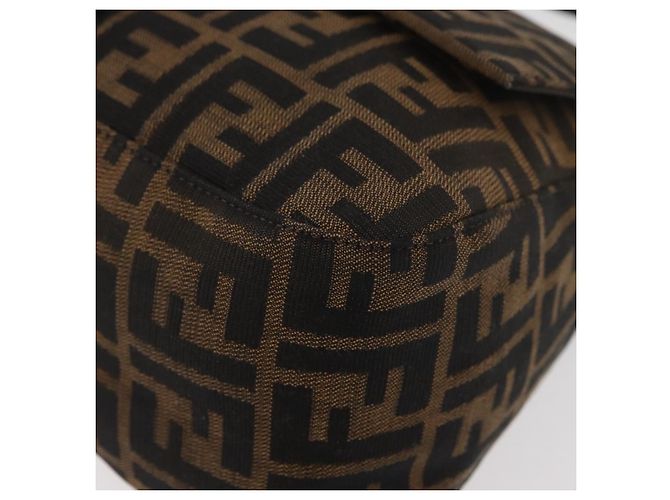 FENDI Zucca Canvas Mamma Baguette Borsa a Spalla Nero Marrone Auth 179388SAV - vista 11