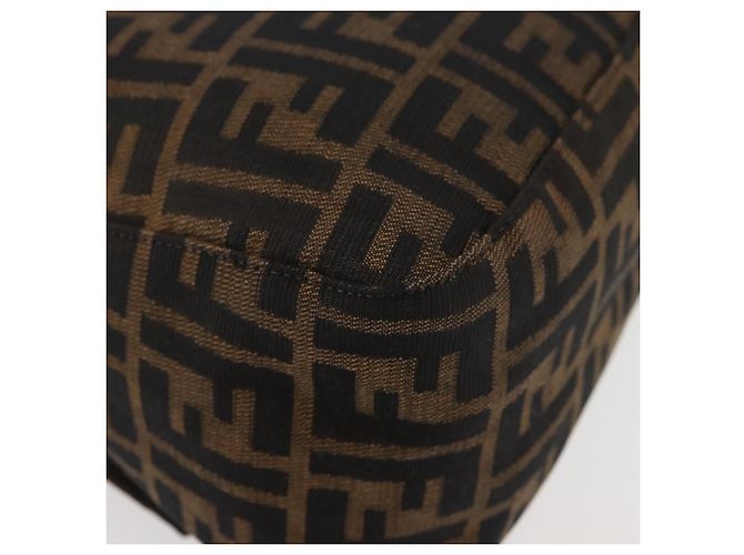 FENDI Zucca Canvas Mamma Baguette Borsa a Spalla Nero Marrone Auth 179388SAV - vista 12