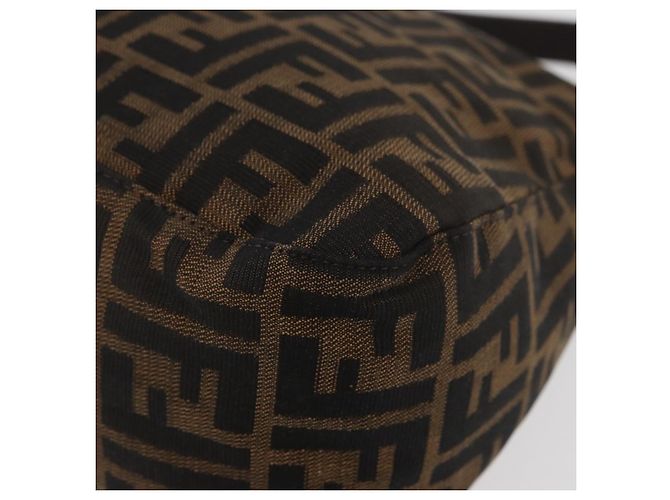 FENDI Zucca Canvas Mamma Baguette Borsa a Spalla Nero Marrone Auth 179388SAV - vista 13
