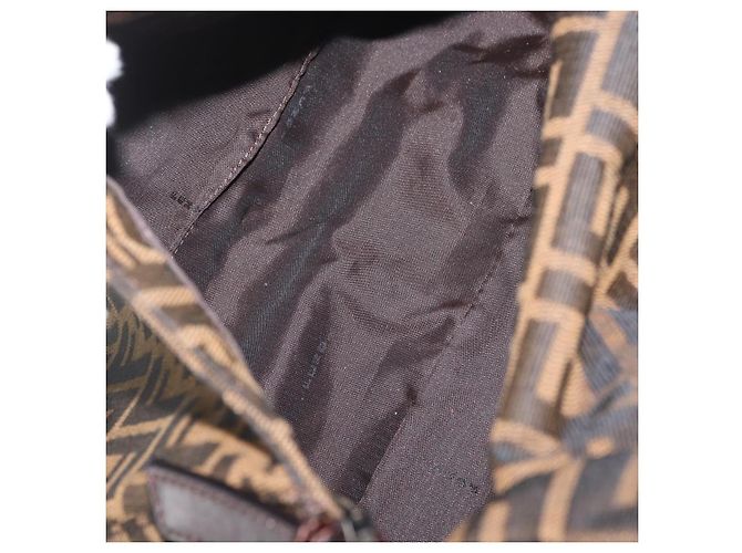 FENDI Zucca Canvas Mamma Baguette Borsa a Spalla Nero Marrone Auth 179388SAV - vista 19