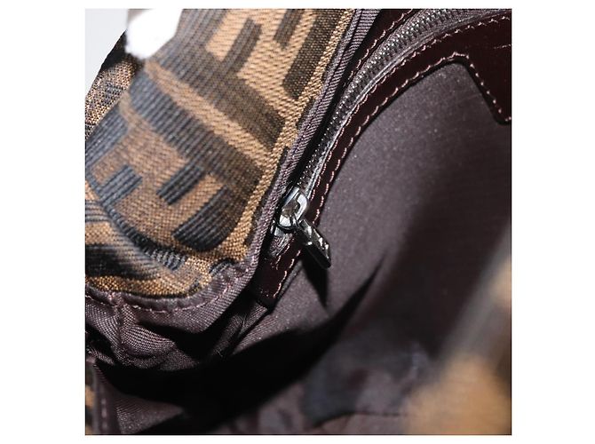 FENDI Zucca Canvas Mamma Baguette Borsa a Spalla Nero Marrone Auth 179388SAV - vista 22