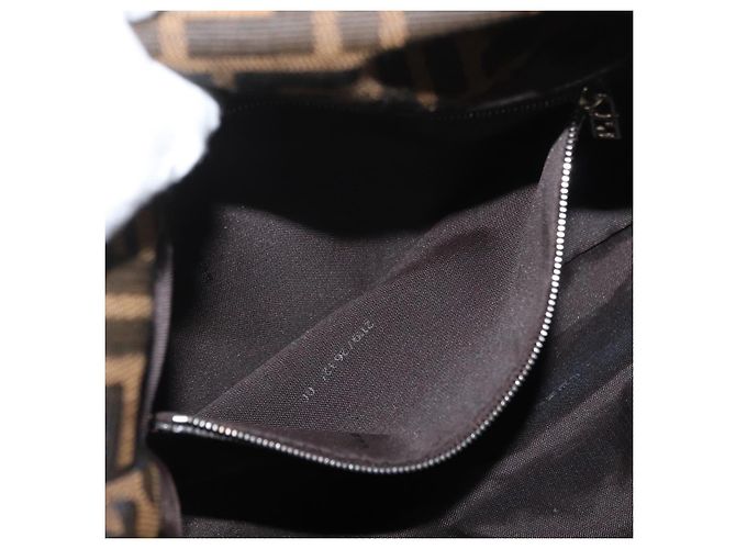 FENDI Zucca Canvas Mamma Baguette Borsa a Spalla Nero Marrone Auth 179388SAV - vista 23